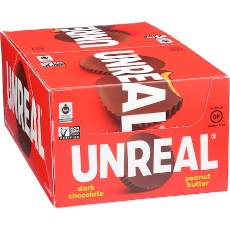 Dark Chocolate Peanut Butter Cup .5 oz., PK240 -  UNREAL CANDY, 127